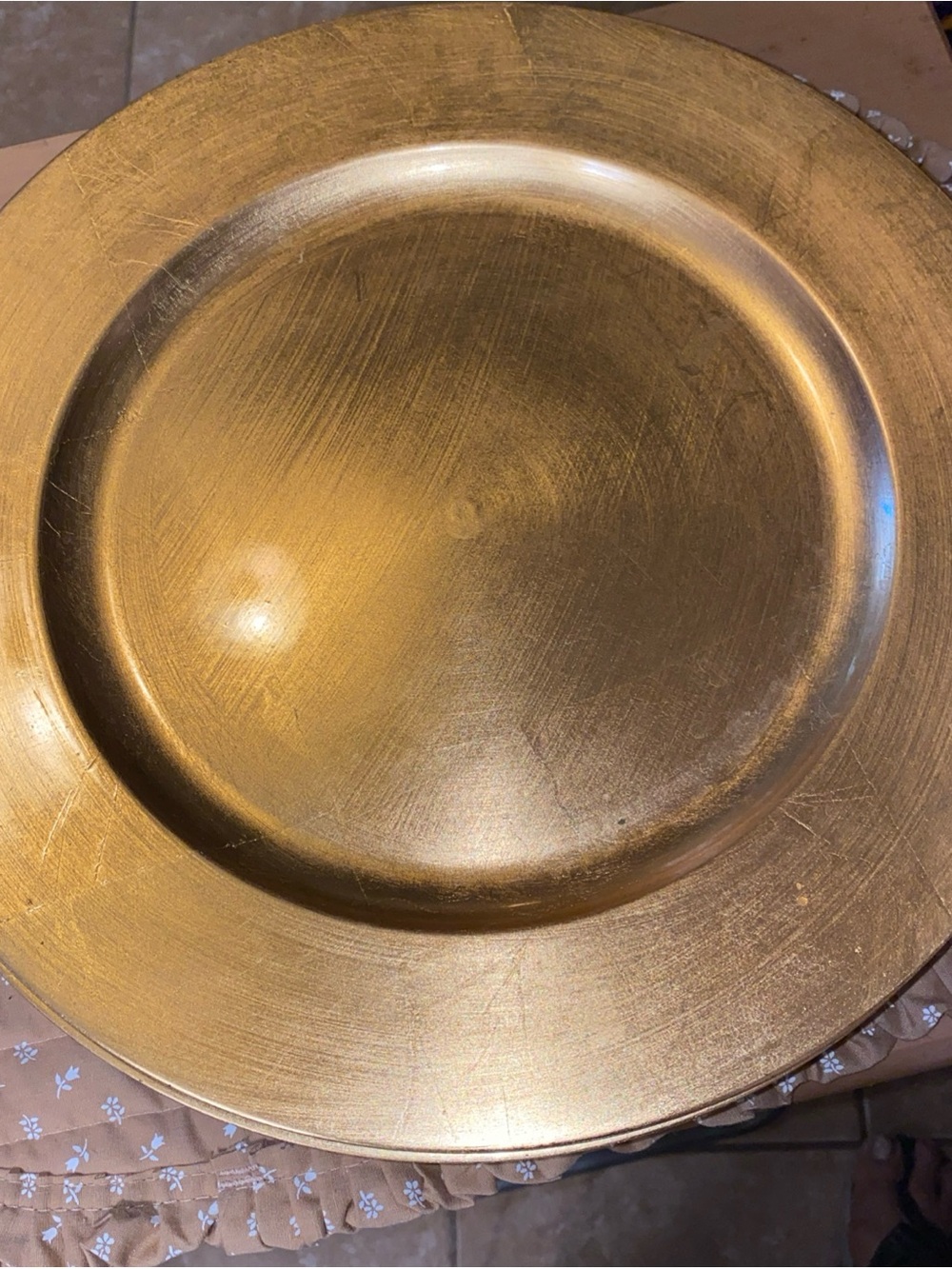 Set Of 8 Gold Decorative Charger Plate 13”